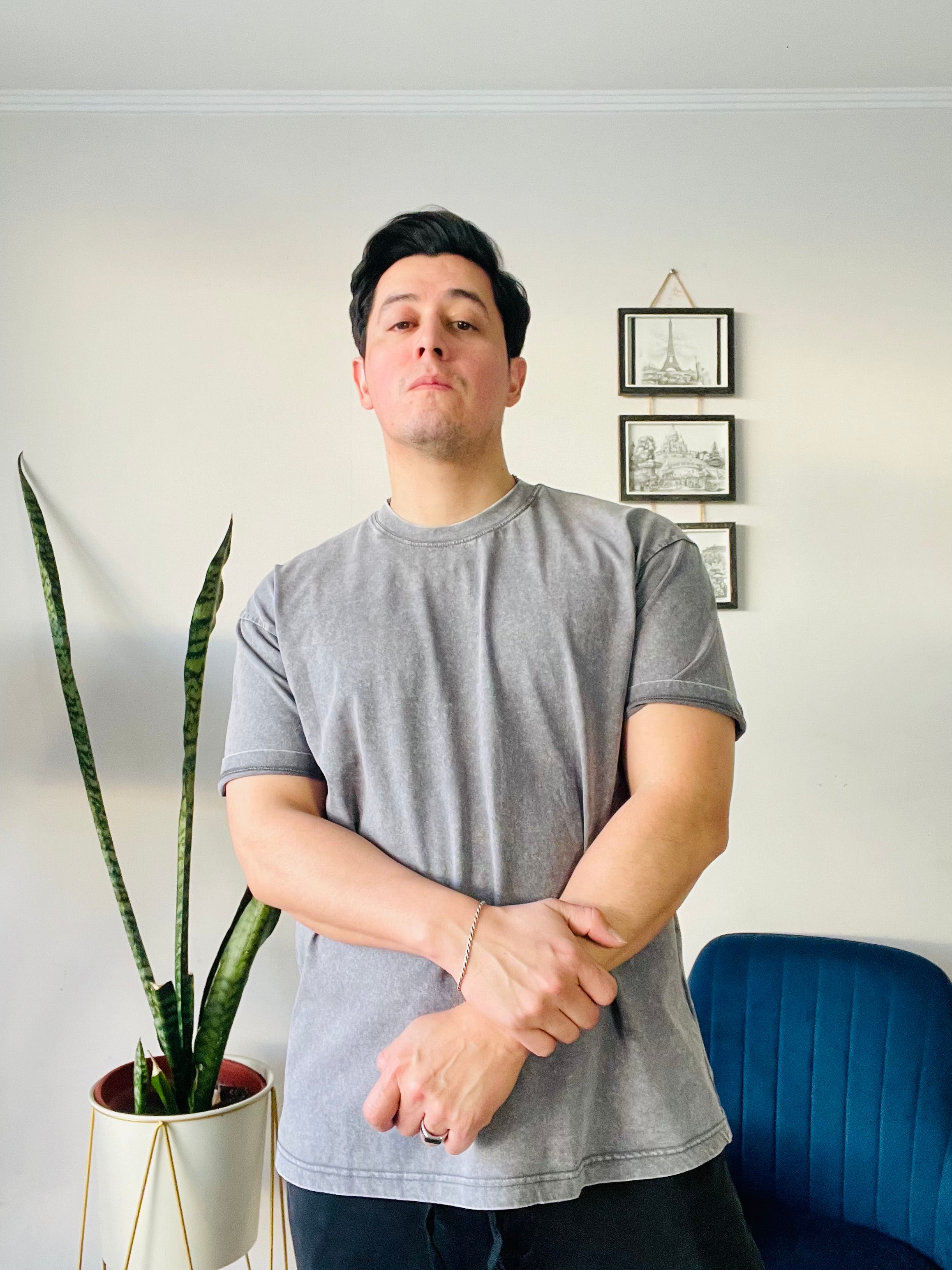 Polera oversize Acid Wash