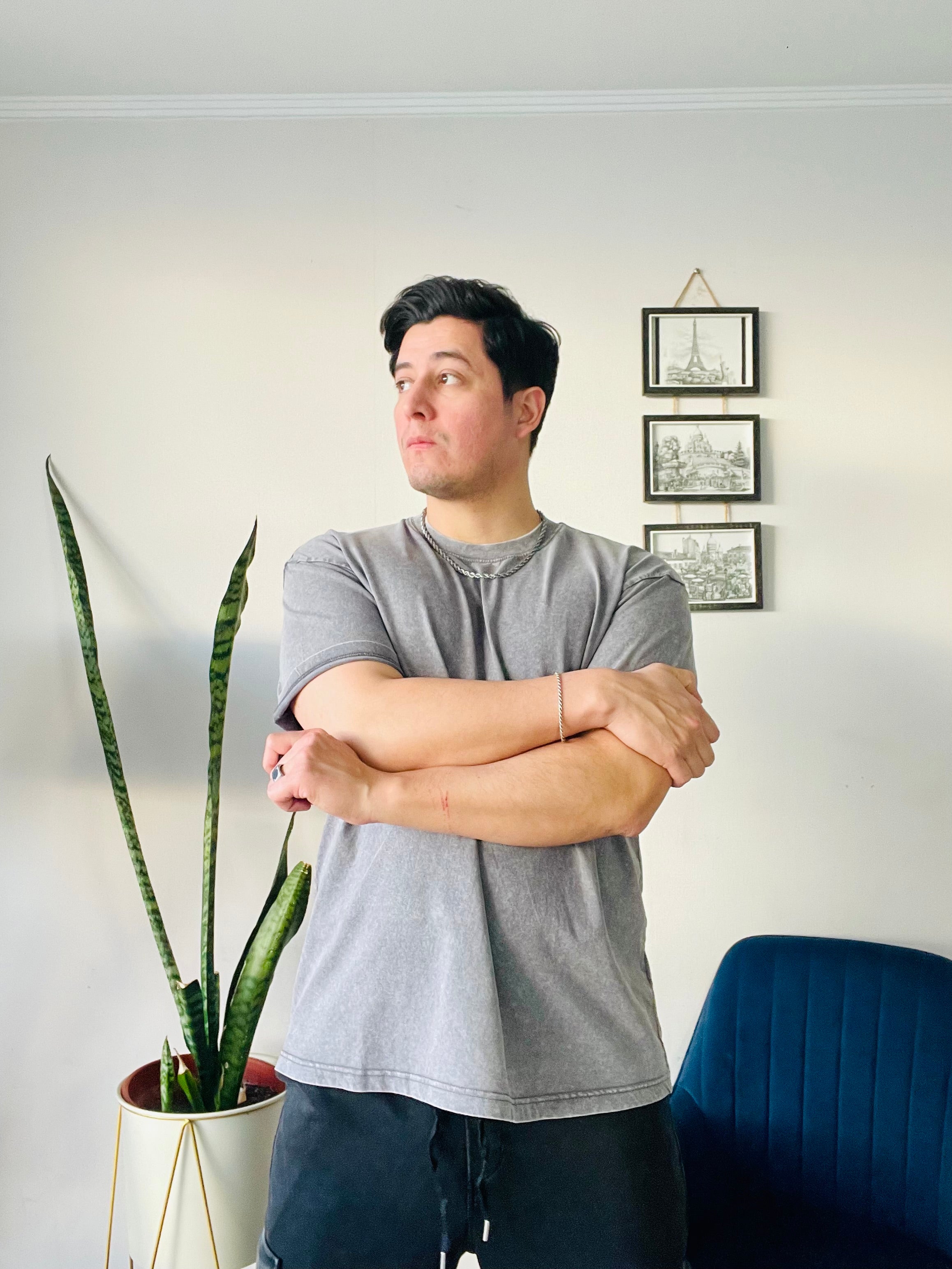 Polera oversize Acid Wash